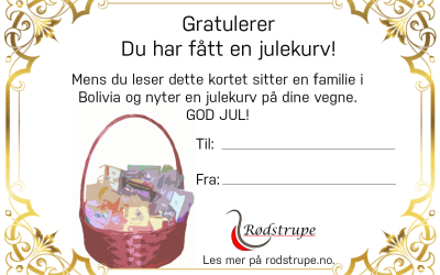 Kjøp en julekurv for 100 kr.